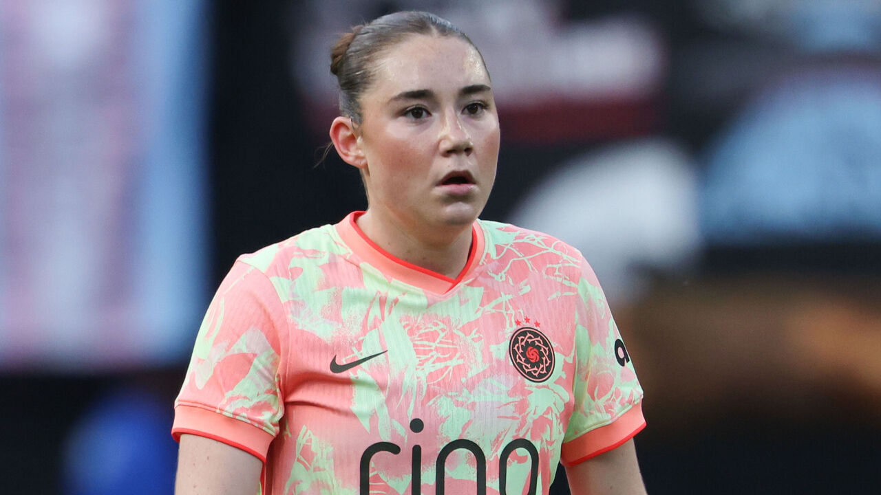 PORTLAND, OR - JULY 24: Olivia Moultrie #13 of Portland Thorns FC looks on during a game between Gotham FC and Portland Thorns FC at Providence Park on July 24, 2026 in Portland, Oregon.