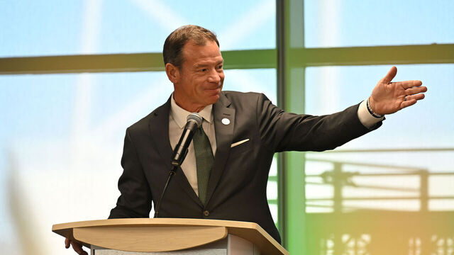 FORT COLLINS, CO- DECEMBER 1: Colorado State University Rams new football coach Jim Mora was introduced during a news conference at Canvas Stadium in Fort Collins, Colorado on December 1, 2025.