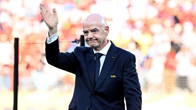 EAST RUTHERFORD, NEW JERSEY - JULY 19: Gianni Infantino president of Fifa reacts during the FIFA World Cup 2026 Final match between Spain and Argentina at New York New Jersey Stadium on July 19, 2026 in East Rutherford, New Jersey.
