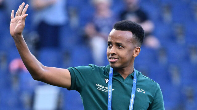 SALZBURG, AUSTRIA - AUGUST 12: Referee Omar Artan during warm up of the UEFA Super Cup 2026 match between Paris Saint-Germain and Aston Villa at Stadion Salzburg on August 12, 2026 in Salzburg, Austria.