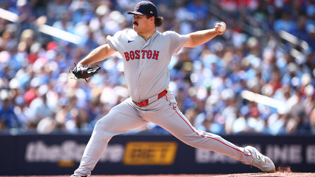 TORONTO, ON - AUGUST 13: Payton Tolle #70 of the Boston Red Sox pitches in the first inning during a game against the Toronto Blue Jays at Rogers Centre on August 13, 2026 in Toronto, Ontario, Canada.