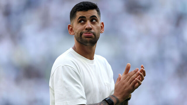 LONDON, ENGLAND - MAY 24: Cristian Romero of Tottenham Hotspur applauds the fans following the Premier League match between Tottenham Hotspur and Everton at Tottenham Hotspur Stadium on May 24, 2026 in London, England.