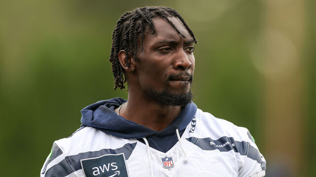 RENTON, WASHINGTON - JULY 25: DeMarcus Lawrence #0 of the Seattle Seahawks looks on after practice at Virginia Mason Athletic Center on July 25, 2026 in Renton, Washington.