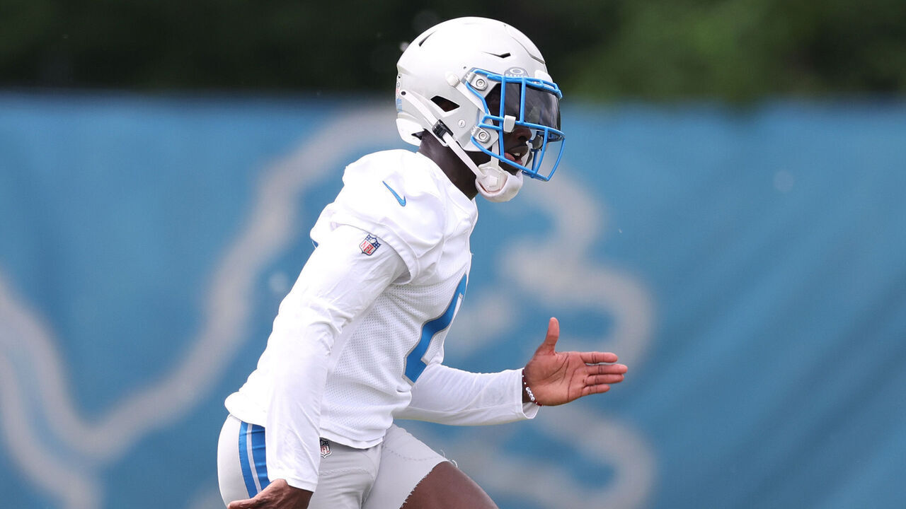 ALLEN PARK, MICHIGAN - JUNE 05: Terrion Arnold #0 of the Detroit Lions works out during mandatory mini camp at the Detroit Lions Headquarters and Training Facility on June 05, 2024 in Allen Park, Michigan.