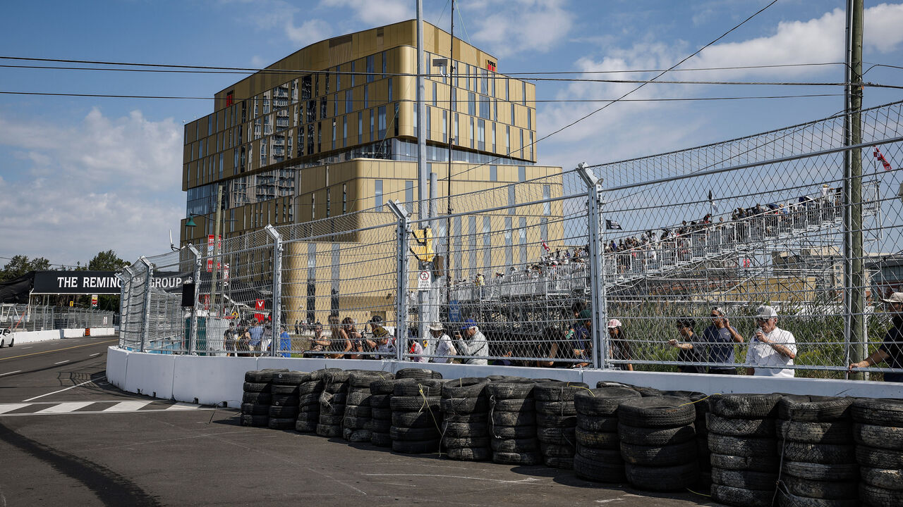 MARKHAM, CANADA - AUGUST 14: Fans photograph track construction during the NTT INDYCAR Series NTT INDYCAR Series Ontario Honda Dealers INDY at Markham on August 14, 2026 in Markham, Ontario.