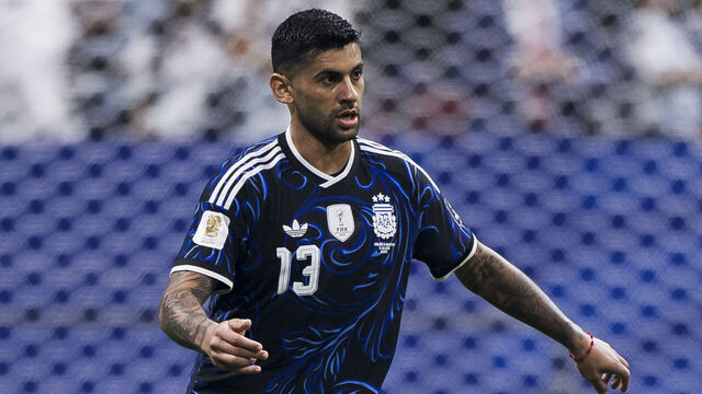 MERCEDES-BENZ STADIUM, ATLANTA, GEORGIA, UNITED STATES - 2026/07/15: Cristian Romero of Argentina in action during the FIFA World Cup 2026 semi final football match between England and Argentina. Argentina won 2-1 over England.