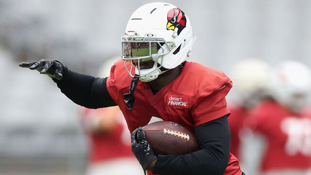 GLENDALE, ARIZONA - JULY 26: Jeremiyah Love #4 of the Arizona Cardinals participates in a team practice ahead of the NFL season at State Farm Stadium on July 26, 2026 in Glendale, Arizona.