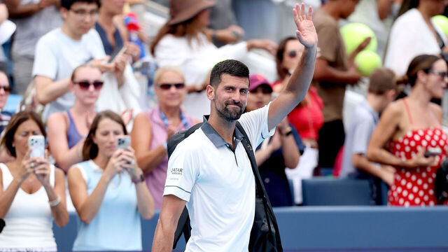 MASON, OHIO - AUGUST 15: Novak Djokovic of Serbia leave the court after losing to Thiago Agustin Tirante of Argentina during day 5 of the Cincinnati Open at the Lindner Family Tennis Center on August 15, 2026 in Mason, Ohio.