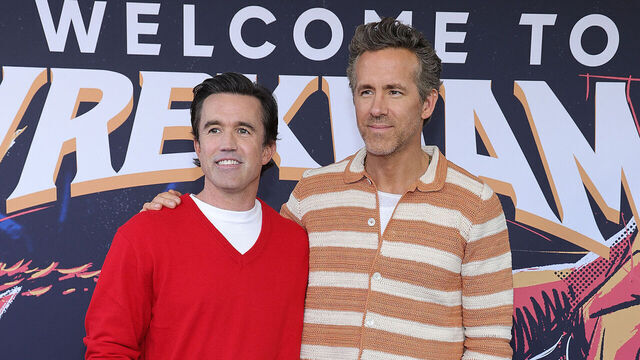 LOS ANGELES, CALIFORNIA - APRIL 28: Executive Producers Rob Mac and Ryan Reynolds attend an FYC red carpet event for FX’s Welcome to Wrexham at Chloe's At Golden Road Brewing on April 28, 2026 in Los Angeles, California.