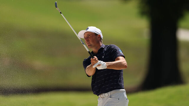 MEMPHIS, TENNESSEE - AUGUST 16: Jordan Spieth of the United States plays a shot on the second hole during the final round of the FedEx St. Jude Championship 2026 at TPC Southwind on August 16, 2026 in Memphis, Tennessee.