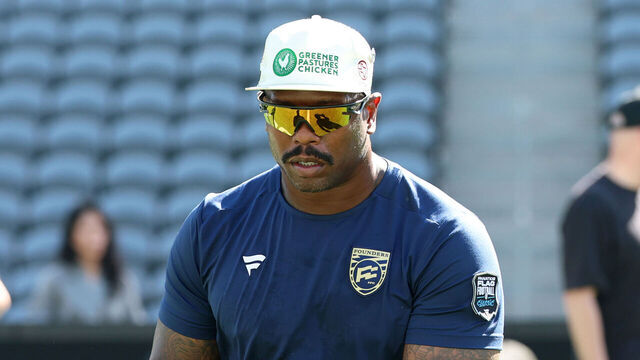 LOS ANGELES, CALIFORNIA - MARCH 20: Von Miller attends the Practice and Press Conferences during the Fanatics Flag Football Classic at BMO Stadium on March 20, 2026 in Los Angeles, California.