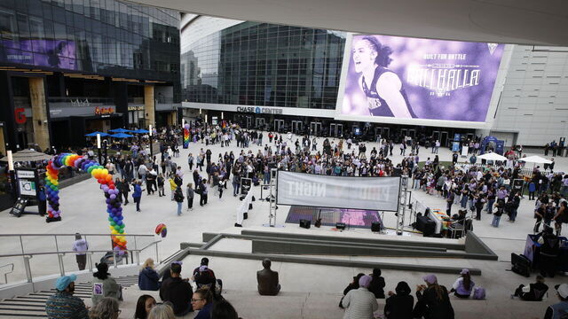 Exterior of Chase Center prior to the Golden State Valkyries game against the Atlanta Dream during Pride Night at Chase Center in San Francisco on Friday, June 26, 2026.