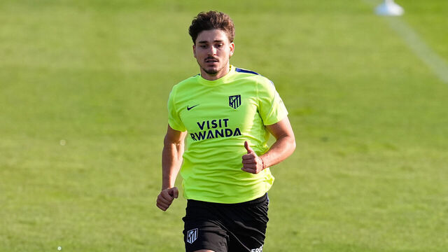 MAJADAHONDA, SPAIN - AUGUST 12: Julian Alvarez during the training day of Atletico de Madrid at Ciudad Deportiva Wanda Atletico de Madrid on August 12, 2026, in Majadahonda, Madrid, Spain.