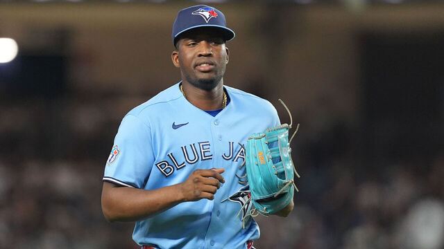 BRONX, NY - MAY 20: Toronto Blue Jays Right Fielder Jesus Sanchez (12) during the fourth inning of a Major League Baseball game between the Toronto Blue Jays and the New York Yankees on May 20, 2026, at Yankee Stadium in The Bronx, NY.