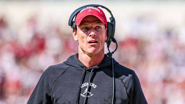 COLUMBIA, SOUTH CAROLINA - OCTOBER 18: Head Coach Brent Venables of the Oklahoma Sooners reacts during the first half of a football game against the South Carolina Gamecocks at Williams-Brice Stadium on October 18, 2025 in Columbia, South Carolina.