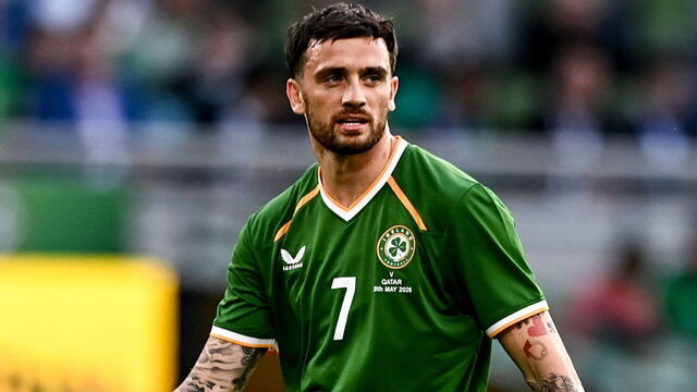 Dublin , Ireland - 28 May 2026; Troy Parrott of Republic of Ireland during the international friendly match between Republic of Ireland and Qatar at the Aviva Stadium in Dublin.