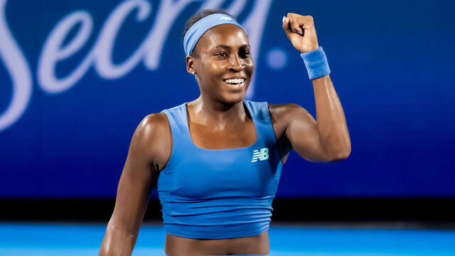 MASON, OHIO - AUGUST 21: Coco Gauff of the United States in action against Marta Kostyuk of Ukraine in the quarter-final on Day 11 of the Cincinnati Open at Lindner Family Tennis Center on August 21, 2026 in Mason, Ohio