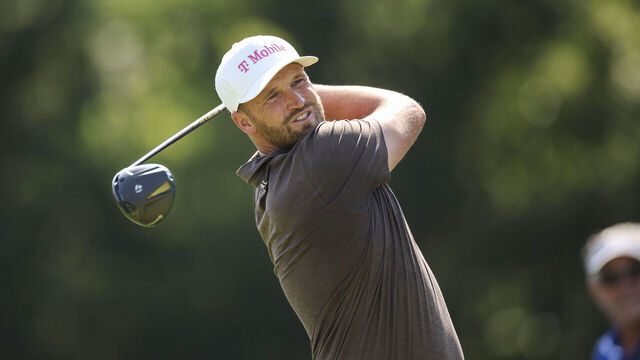 ST. LOUIS, MISSOURI - AUGUST 22: Wyndham Clark of the United States plays a shot from the 12th tee during the third round of the BMW Championship at Bellerive Country Club on August 22, 2026 in St. Louis, Missouri.