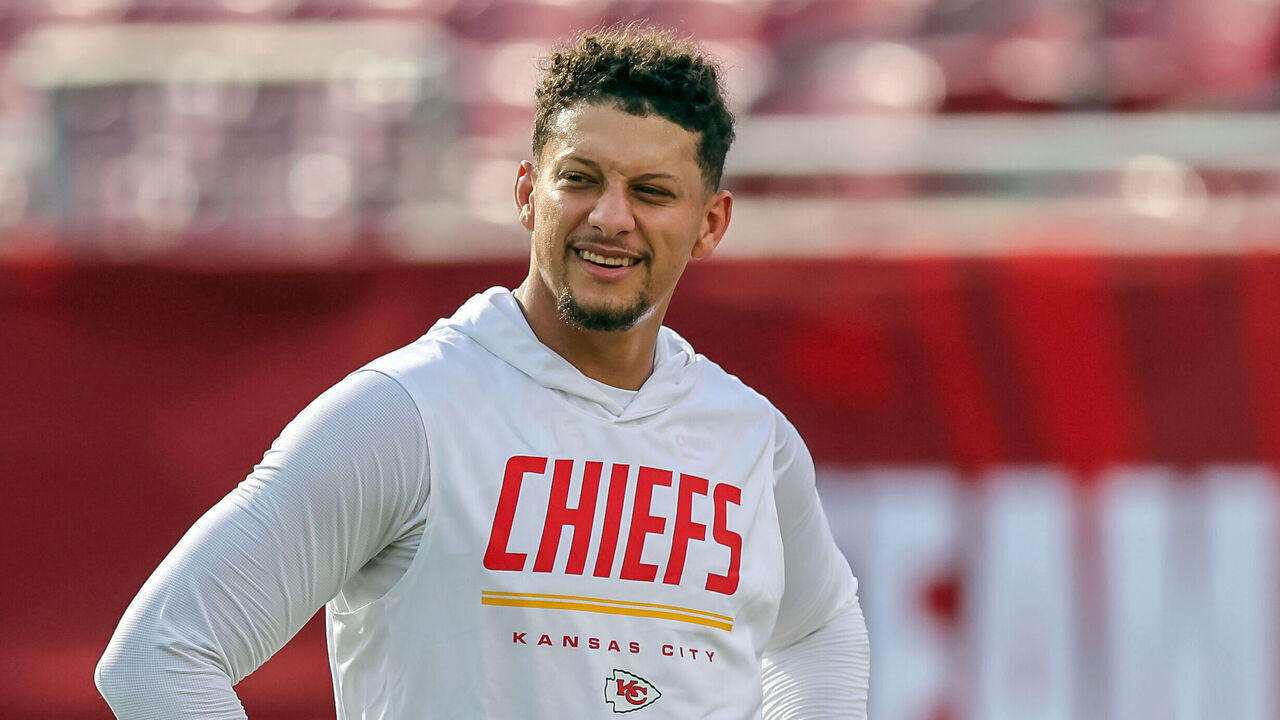 TAMPA, FLORIDA - AUGUST 22: Patrick Mahomes #15 of the Kansas City Chiefs warms up prior to a preseason game against the Tampa Bay Buccaneers at Raymond James Stadium on August 22, 2026 in Tampa, Florida.
