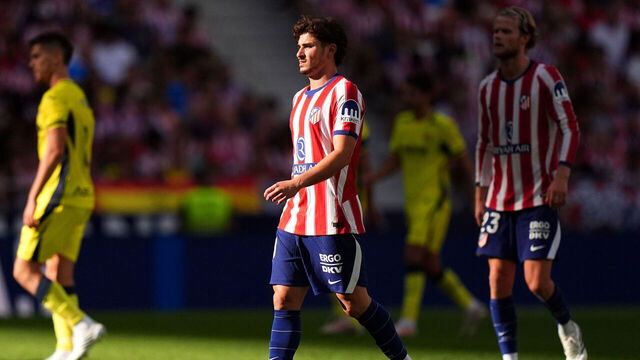 MADRID, SPAIN - AUGUST 23: Julian Alvarez of Atletico de Madrid looks on during the LaLiga EA Sports 2026/27 match between Atletico de Madrid and Villarreal CF at Riyadh Air Metropolitano on August 23, 2026 in Madrid, Spain.