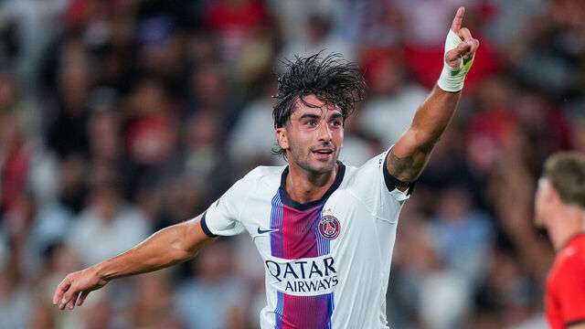 RENNES, FRANCE - AUGUST 23: Ferran Torres of PSG celebrates after scoring his team's second goal during the Ligue 1 McDonald's 2026/27 match between Stade Rennais FC and Paris Saint-Germain at Roazhon Park on August 23, 2026 in Rennes, France.