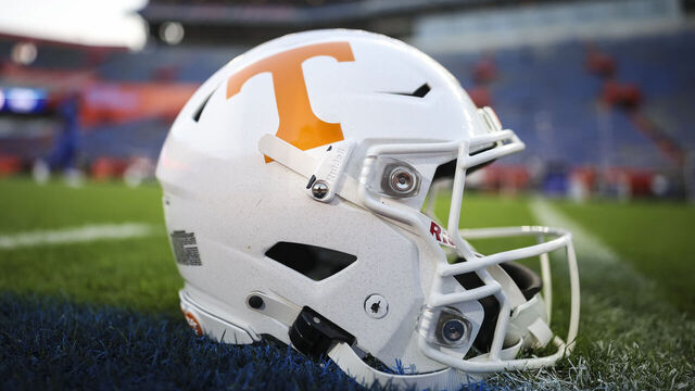 GAINESVILLE, FLORIDA - NOVEMBER 22: A Tennessee Volunteers helmet is seen before the start of a game against the Florida Gators at Ben Hill Griffin Stadium on November 22, 2025 in Gainesville, Florida.