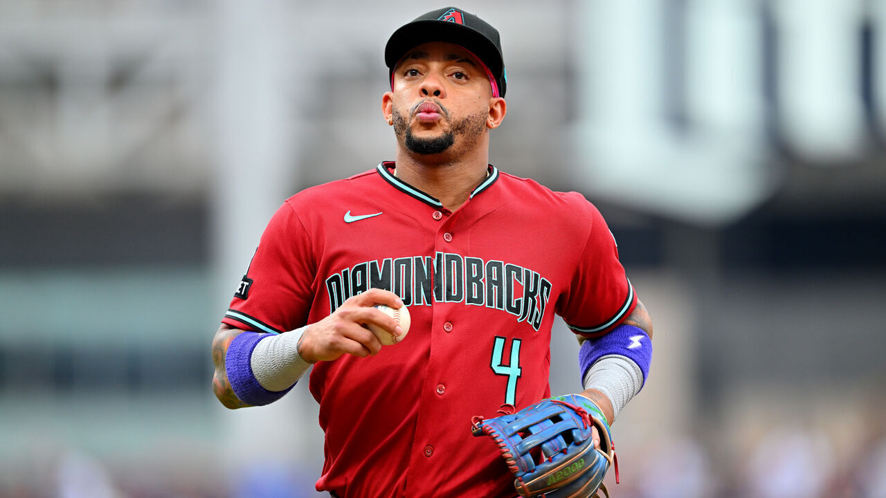CLEVELAND, OHIO - JULY 31: Ketel Marte #4 of the Arizona Diamondbacks runs off the field after the second inning against the Cleveland Guardians at Progressive Field on July 31, 2026 in Cleveland, Ohio.