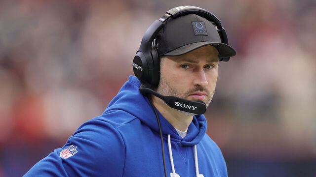 HOUSTON, TEXAS - JANUARY 04: Special Teams Coordinator Brian Mason of the Indianapolis Colts looks on prior to the game against the Houston Texans at NRG Stadium on January 04, 2026 in Houston, Texas.