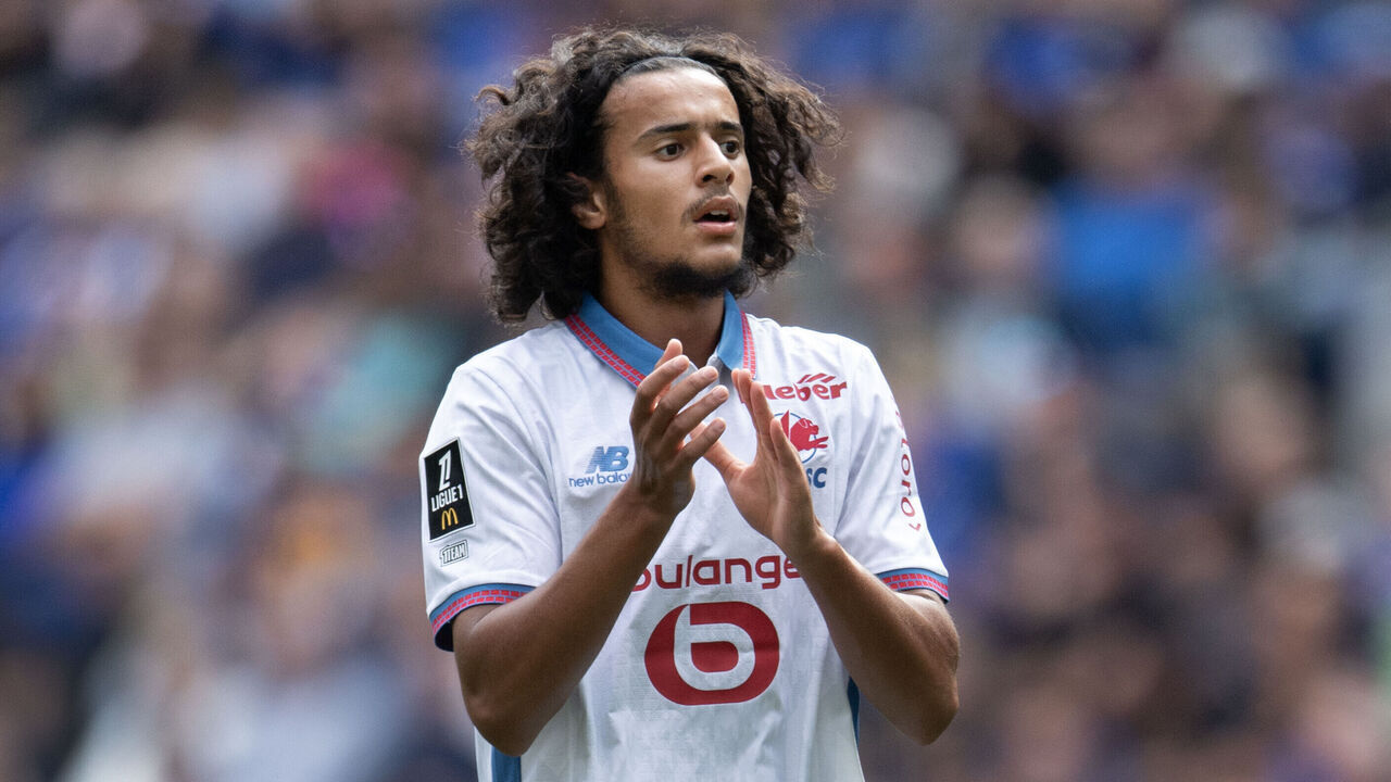LIVERPOOL, ENGLAND - AUGUST 15: Ayyoub Bouaddi of LOSC Lille during the pre-season friendly match between Everton and OSC Lille at Hill Dickinson Stadium on August 15, 2026 in Liverpool, United Kingdom.