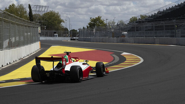 Louis Sharp of Prema Racing drives during the second day of official Formula 3 testing at the Madring circuit in IFEMA, Madrid, Spain, on August 25, 2026. The circuit will host the Spanish Grand Prix.
