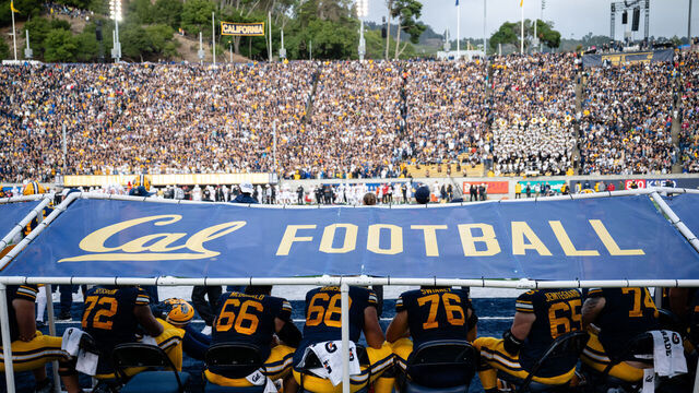 BERKELEY, CALIFORNIA - NOVEMBER 23: The California Golden Bears bench during the 2nd half at California Memorial Stadium on November 23, 2024 in Berkeley, California.