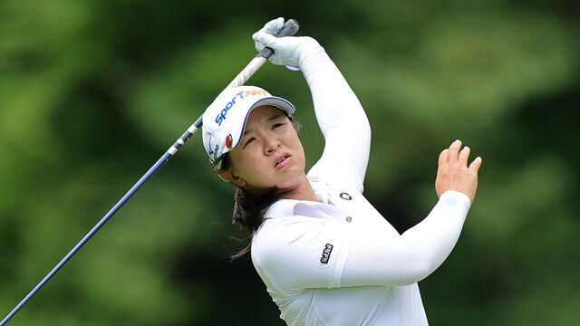 NORTON, MASSACHUSETTS - AUGUST 27: Sei Young Kim of South Koea plays her shot from the fifth tee during the first round of the FM Championship 2026 at TPC Boston on August 27, 2026 in Norton, Massachusetts.