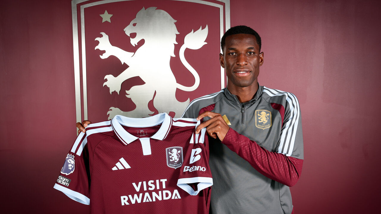 BIRMINGHAM, ENGLAND - AUGUST 28: Nicolas Jackson of Aston Villa poses for a picture at Bodymoor Heath training ground on August 28, 2026 in Birmingham, England.