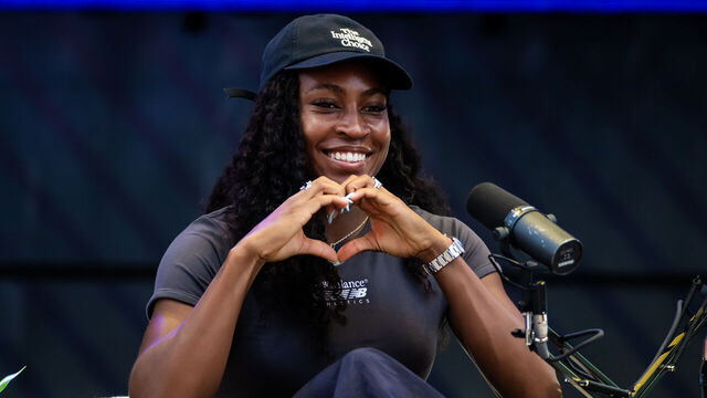 NEW YORK, NEW YORK - AUGUST 28: Coco Gauff of the United States attends a recording of Andy Roddick's Served podcast during Media Day ahead of the US Open at USTA Billie Jean King National Tennis Center on August 28, 2026 in New York City