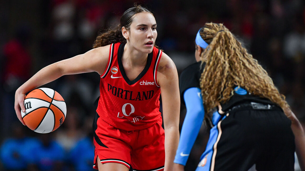 COLLEGE PARK, GA - AUGUST 28: Carla Leite #0 of Portland looks to pass during the WNBA game between the Portland Fire and the Atlanta Dream on August 28th, 2026 at the Gateway Center in College Park, GA.