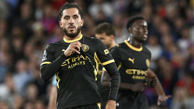 LONDON, ENGLAND - AUGUST 28: Rayan Cherki of Manchester City celebrates after scoring during the Premier League 2026/27 match between Crystal Palace FC and Manchester City at Selhurst Park on August 28, 2026 in London, England.