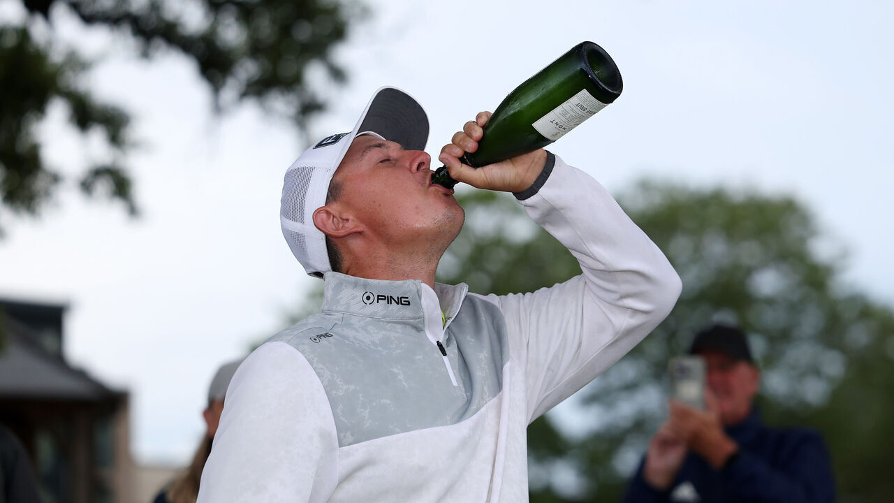 SUTTON COLDFIELD, ENGLAND - AUGUST 30: Joe Dean of England, winner of the Husqvarna British Masters celebrates victory on day four of the Husqvarna British Masters hosted by Sir Nick Faldo 2026 at The Belfry on August 30, 2026 in Sutton Coldfield, England.