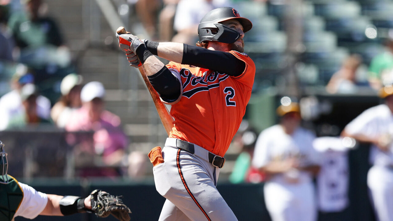 SACRAMENTO, CA - AUGUST 30: Gunnar Henderson #2 of the Baltimore Orioles hits a three-run home run in the fifth inning during the game between the Baltimore Orioles and the Athletics at Sutter Health Park on Sunday, August 30, 2026 in Sacramento, California.