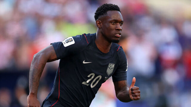 SEATTLE, WASHINGTON - JULY 06: Folarin Balogun #20 of the United States in action during the FIFA World Cup 2026 Round Of 16 match between USA and Belgium at Seattle Stadium on July 06, 2026 in Seattle, Washington.