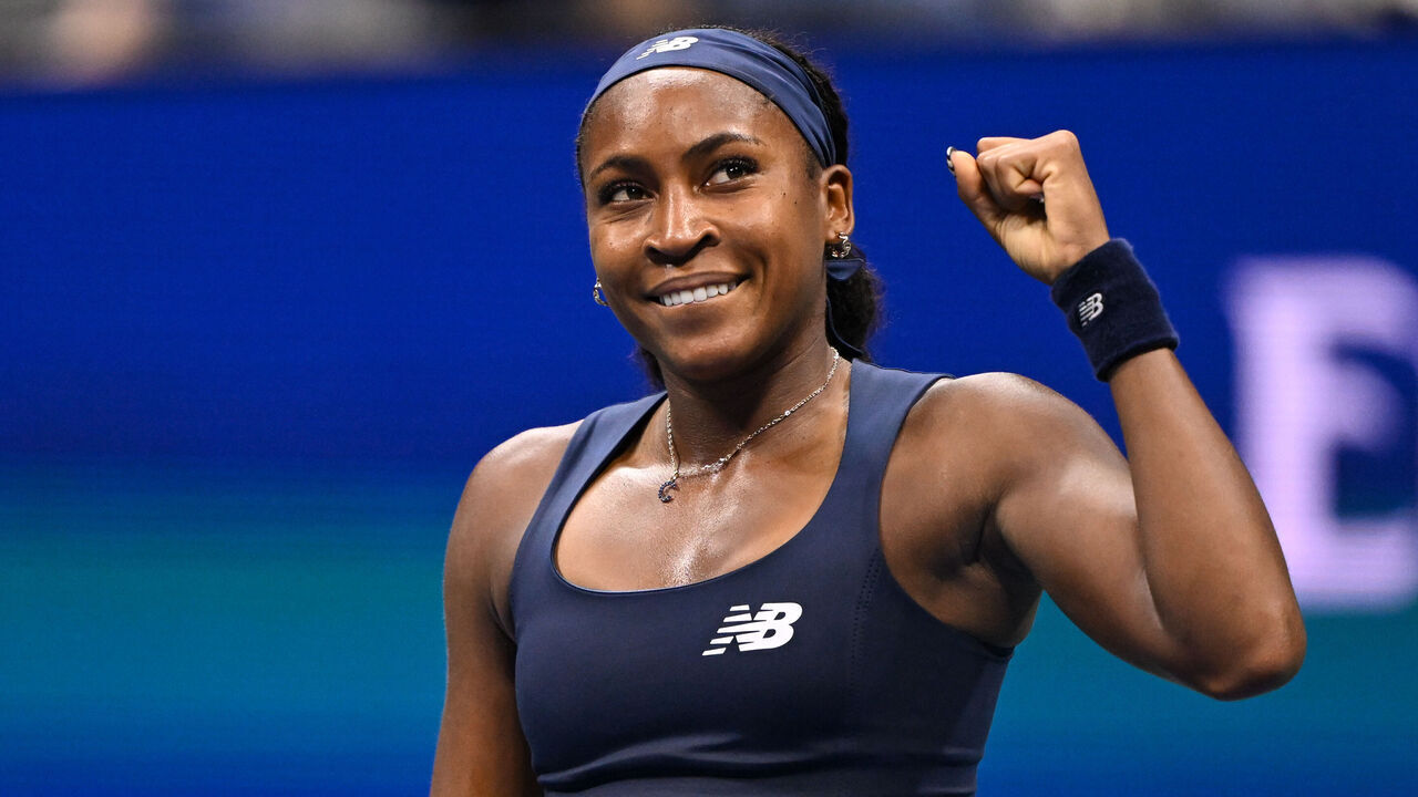 NEW YORK, NEW YORK - SEPTEMBER 01: Coco Gauff reacts after winning her Women's Singles match on Day Three of the 2026 US Open at USTA Billie Jean King National Tennis Center on Tuesday, September 1, 2026 in Flushing, NY.