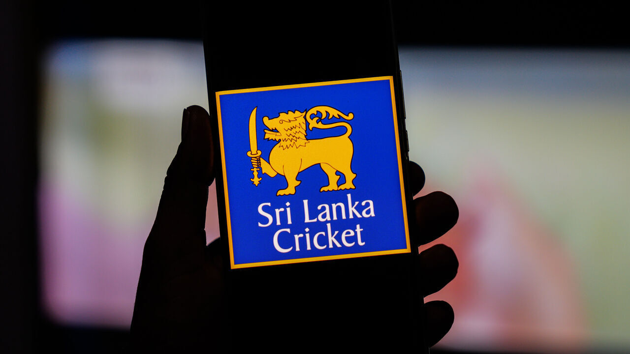 Sri Lankan Cricket Logo seen on the mobile phone on November 10, 2023, in Colombo, Sri Lanka. The International Cricket Council (ICC) suspends Sri Lankan cricket with immediate effect. In a statement released on Friday night, the ICC said that the SLC had breached its obligations as a member, in particular the requirement to manage its affairs autonomously and without government interference.