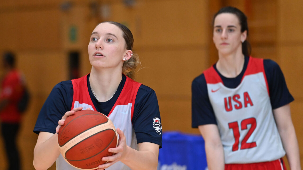 BERLIN, GERMANY - SEPTEMBER 01: Paige Bueckers of the USA Women's National Team during practice as part of the FIBA Women's World Cup on September 1, 2026 in Berlin, Germany. Mandatory Copyright Notice: Copyright 2026 NBAE