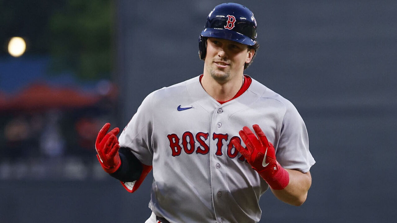 BALTIMORE, MD - SEPTEMBER 03: Adley Rutschman #31 of the Boston Red Sox rounds the bases after hitting a solo home run in the first inning during the game between the Boston Red Sox and the Baltimore Orioles at Oriole Park at Camden Yards on Thursday, September 3, 2026 in Baltimore, Maryland.