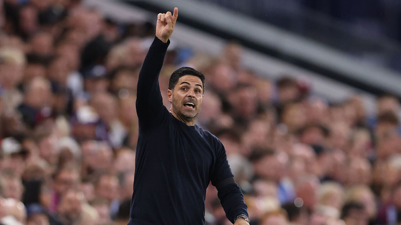 BIRMINGHAM, ENGLAND - AUGUST 31: Mikel Arteta, Manager / Head Coach of Arsenal during the Premier League 2026/27 match between Aston Villa FC and Arsenal FC at Villa Park on August 31, 2026 in Birmingham, England.