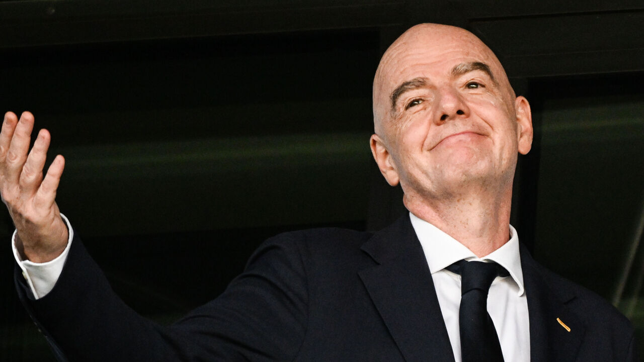 KATOWICE, POLAND - SEPTEMBER 5: The President of FIFA, Gianni Infantino watches the Poland vs Argentina FIFA U-20 Women's World Cup first-round match on September 5, 2026 in Katowice, Poland.