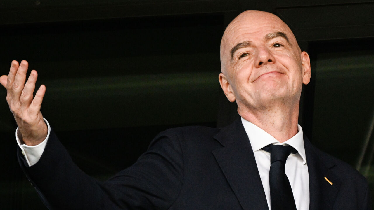 KATOWICE, POLAND - SEPTEMBER 5: The President of FIFA, Gianni Infantino watches the Poland vs Argentina FIFA U-20 Women's World Cup first-round match on September 5, 2026 in Katowice, Poland.