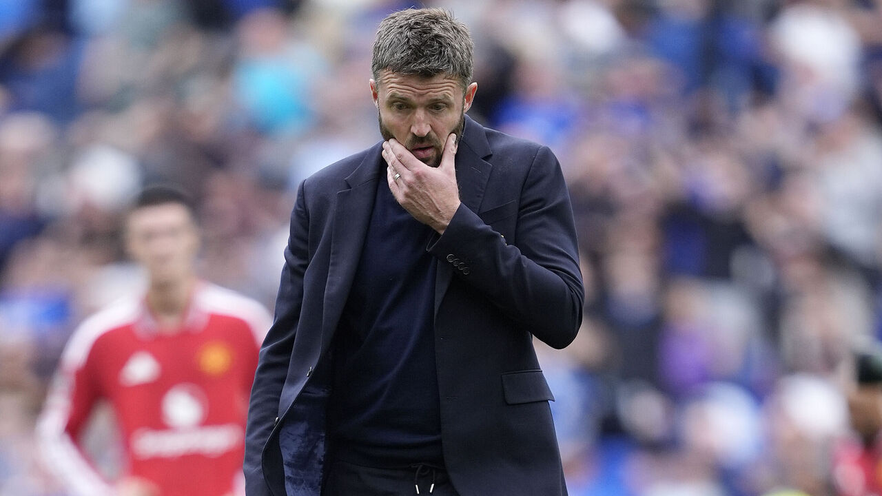 Manchester United manager Michael Carrick reacts after the Premier League match at Hill Dickinson Stadium, Liverpool. Picture date: Sunday September 6, 2026.