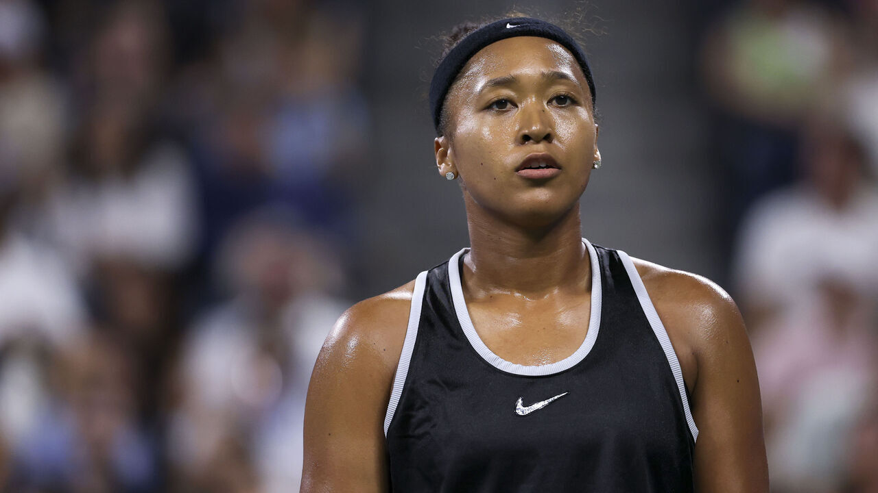 NEW YORK, NEW YORK - SEPTEMBER 05: Naomi Osaka of Japan reacts against Elise Mertens of Belgium during their Women's Singles Third Round match on Day Seven of the 2026 US Open at USTA Billie Jean King National Tennis Center on September 05, 2026 in the Flushing neighborhood of the Queens borough of New York City.