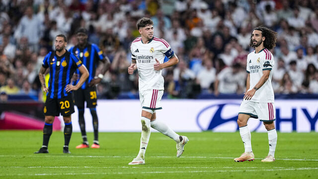 MADRID, SPAIN - SEPTEMBER 08: Federico Valverde of Real Madrid CF celebrates a goal during the UEFA Champions League 2026/27 League Phase MD1 match between Real Madrid CF and FC Internazionale Milano at Berabeu stadium on September 08, 2026, in Madrid, Spain.
