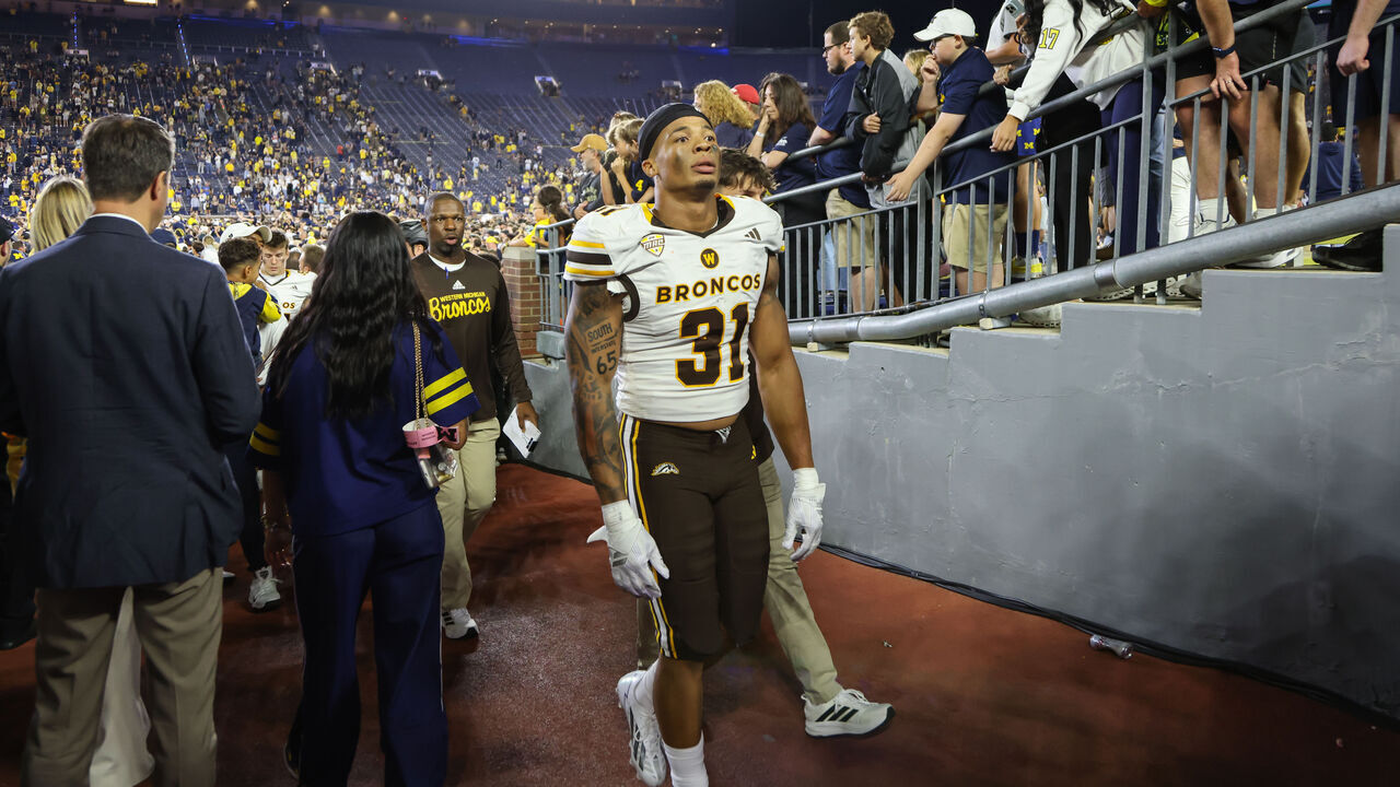 ANN ARBOR, MI - SEPTEMBER 05: Western Michigan Broncos defensive end DeJuan Echoles Jr. (31) walks up the tunnel to the locker rooms at the conclusion of a regular season non-conference college football game between the Western Michigan Broncos and the Michigan Wolverines on September 5, 2026 at Michigan Stadium in Ann Arbor, Michigan.